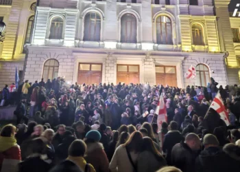 ჯგუფ „დაიტოვეს“ ორგანიზებული აქციის მონაწილეები თსუ-ს პირველ კორპუსთან მივიდნენ