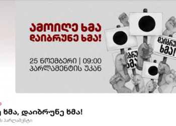 “ამოიღე ხმა! დაიბრუნე ხმა!” – 25 ნოემბერს, 09:00 საათზე პარლამენტის უკან აქცია გაიმართება