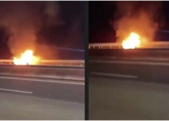 ვიდეო – კახეთის გზატკეცილზე ავტომობილი დაიწვა