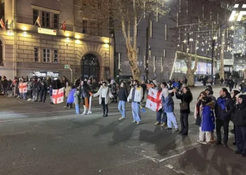 აქციის მონაწილეთა ნაწილი პოლიციის კორდონის საპირისპიროდ განთავსდნენ და ე.წ ცოცხალი ჯაჭვი გააკეთეს