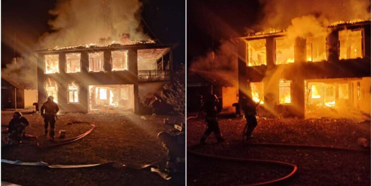 ოზურგეთში, სოფელ ნატანებში სახლი დაიწვა (+ფოტოები)