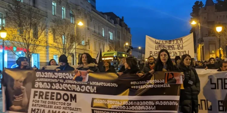 თბილისში მზია ამაღლობელის მხარდამჭერი აქცია მიმდინარეობს