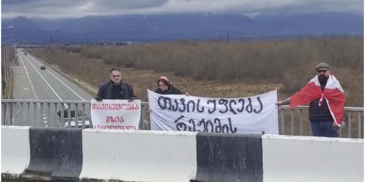 “თავისუფლება მზიას და რეჟიმის ყველა პატიმარს” – ჟურნალისტის აქცია მზია ამაღლობელის მხარდასაჭერად