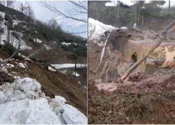 მეწყერი ბახმაროსკენ მიმავალ გზაზე – მიწის მასა სამ მონაკვეთზეა ჩამოწოლილი (+ვიდეო)