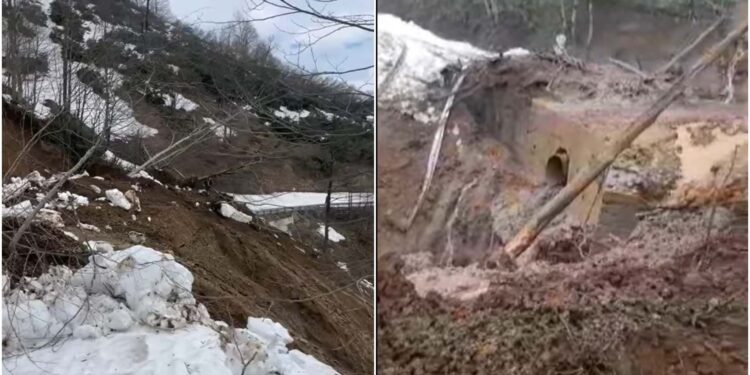 მეწყერი ბახმაროსკენ მიმავალ გზაზე – მიწის მასა სამ მონაკვეთზეა ჩამოწოლილი (+ვიდეო)