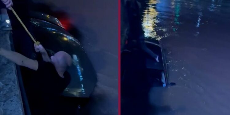 ვიდეო – მეტეხის ხიდიდან მტკვარში კიდევ ერთი მანქანა გადავარდა