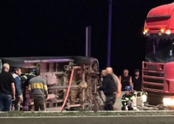 ავტომაგისტრალზე მანქანა ამობრუნდა