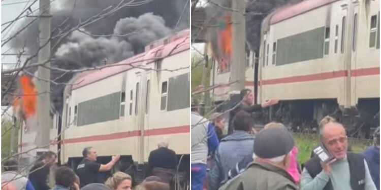 ოზურგეთი-თბილისის მატარებელს ცეცხლი გაუჩნდა – რა ხდება ადგილზე