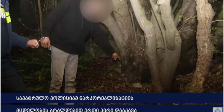 ვიდეო – ნარკორეალიზაციის მცდელობის ბრალდებით ერთი პირი დააკავეს