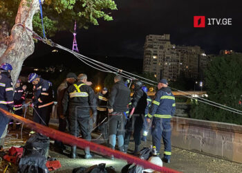 მაშველები მტკვრის სანაპიროზე