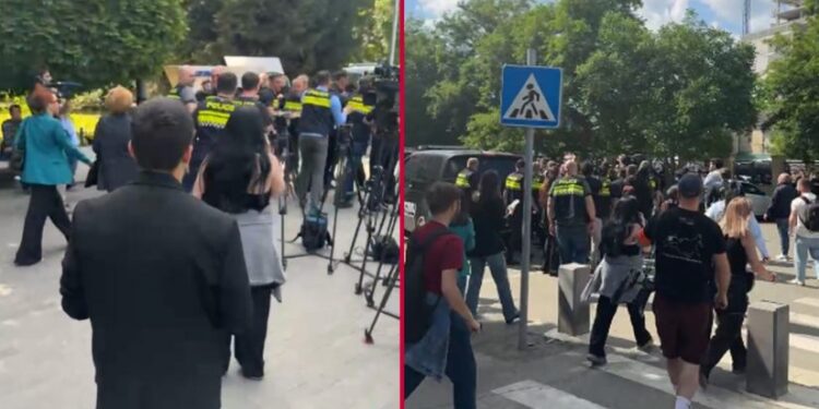 საქალაქო სასამართლოს ეზოში ერთი პირი დააკავეს