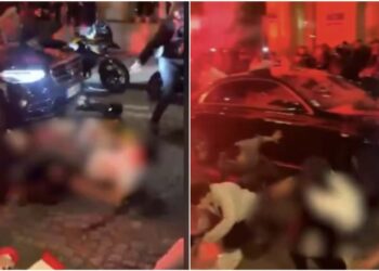 პარიზში ავტომობილი “პარი სენ-ჟერმენის” მოზეიმე გულშემატკივრებში შევარდა