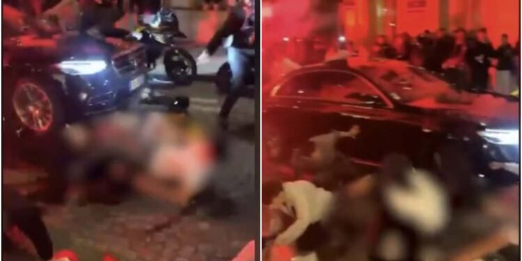 პარიზში ავტომობილი “პარი სენ-ჟერმენის” მოზეიმე გულშემატკივრებში შევარდა