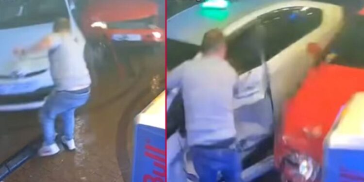 ვიდეო – თბილისში, მსუბუქი ავტომობილი გაჩერებულ მანქანასა და იქვე მდგარ კაცს დაეჯახა