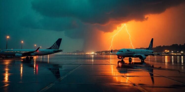 ბუდაპეშტის აეროპორტში ძლიერი ქარიშხლის გამო ფრენები გაუქმდა