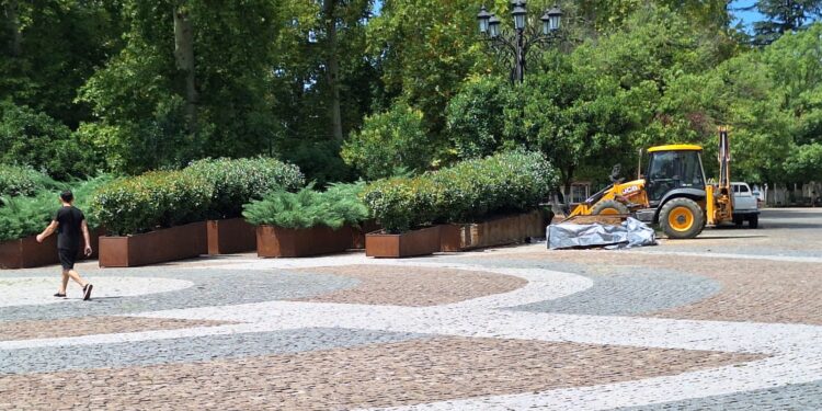 ოზურგეთის ცენტრალური მოედნიდან საყვავილეები ე.წ. ”კუბოები” გააქვთ