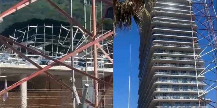 გონიოში, მრავალსართულიანი მშენებარე კორპუსის საყრდენი კონსტრუქცია ჩამოინგრა, დაშავდა ერთი ადამიანი