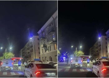 ვიდეო – ოზურგეთში საცხოვრებელ კორპუსში ხანძარია