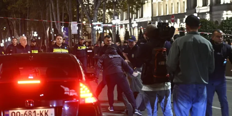 პოლიციამ რუსთაველის გამზირზე რამდენიმე აქტივისტი დააკავა