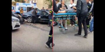 2 ავტომობილი ჯერ ერთმანეთს, შემდეგ კი ქვეითებს დაეჯახა – ავტოსაგზაო სემთხვევა მარნეულში