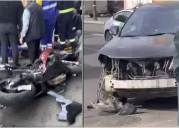 ვიდეო – ერთმანეთს მოტოციკლი და ავტომანქანა შეეჯახა – ავარია თბილისში