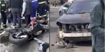 ვიდეო – ერთმანეთს მოტოციკლი და ავტომანქანა შეეჯახა – ავარია თბილისში