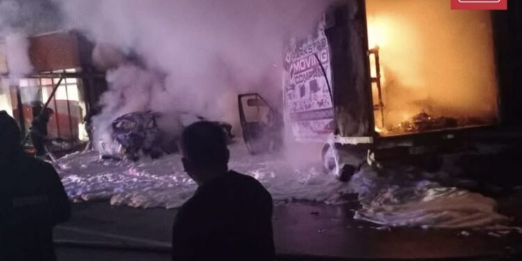 სადისტრიბუციო მანქანა გაზის მილს დაეჯახა, რამაც აფეთქება გამოიწვია