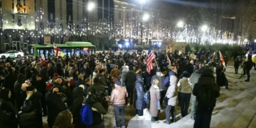 აქციის მონაწილეები ახალ წელს რუსთაველის გამზირზე შეხვდნენ