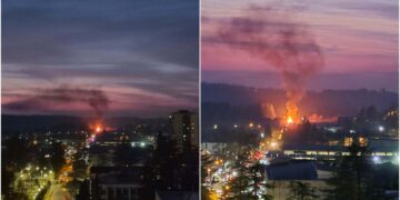 ხანძარი ოზურგეთში, ყოფილი საავადმყოფოს მიმდებარე ტერიტორიაზე