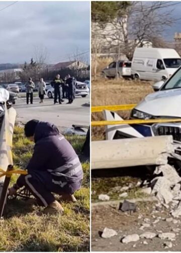 ნახეთ ვიდეო – შეჯახების შემდეგ დაცვის პოლიციის ავტომობილი განათების ბოძს შეეჯახა და მოგლიჯა