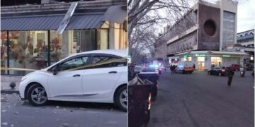 ვიდეო – თბილისში კოსტავას გამზირზე შენობის ფასადი ჩამოინგრა