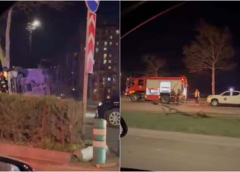 ვიდეო – ავტომობილი გზიდან გადავიდა და ამოყირავდა