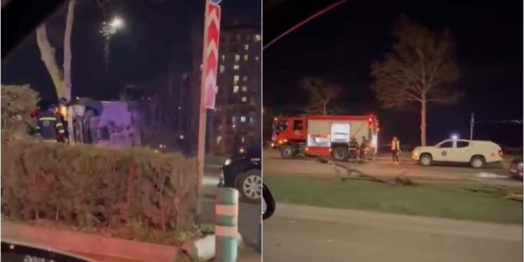 ვიდეო – ავტომობილი გზიდან გადავიდა და ამოყირავდა