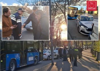 სამგზავრო ავტობუსს პოლიციის პიკაპი დაეჯახა – ავტოსაგზაო შემთხვევა გორში