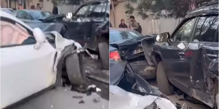 ვიდეო – 4 ავტომობილი დაიმტვრა ავტოსაგზაო შემთხვევის შედეგად თბილისში