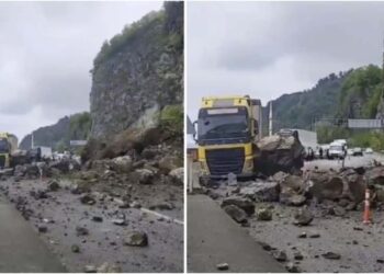 სარფის საზღვართან, თურქეთის მხარეს, ფერდობი ჩამოიშალა