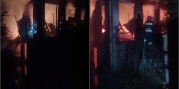 ვიდეო – სამტრედიაში საცხოვრებელი სახლი იწვის